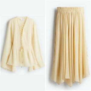 Beautiful Butter Yellow H&M Matching Top and Skirt